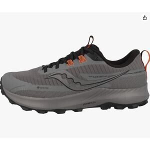 Saucony Men's Peregrine 13 Trail Running Shoe, Gravel/Black, 11